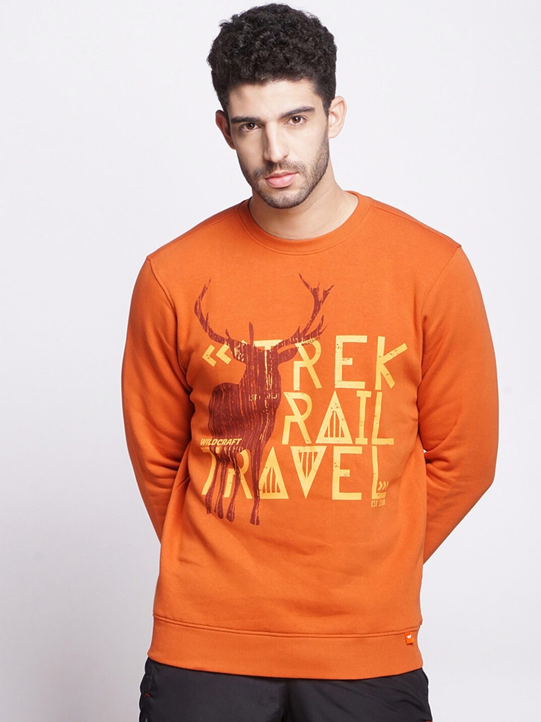 

Wildcraft Men Rust Printed Sweatshirt