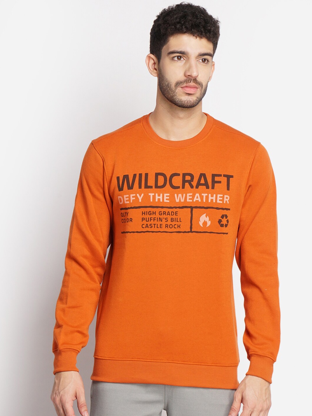 

Wildcraft Men Rust Printed Sweatshirt