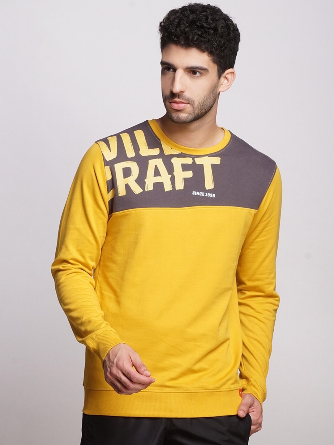 

Wildcraft Men Mustard Printed Sweatshirt