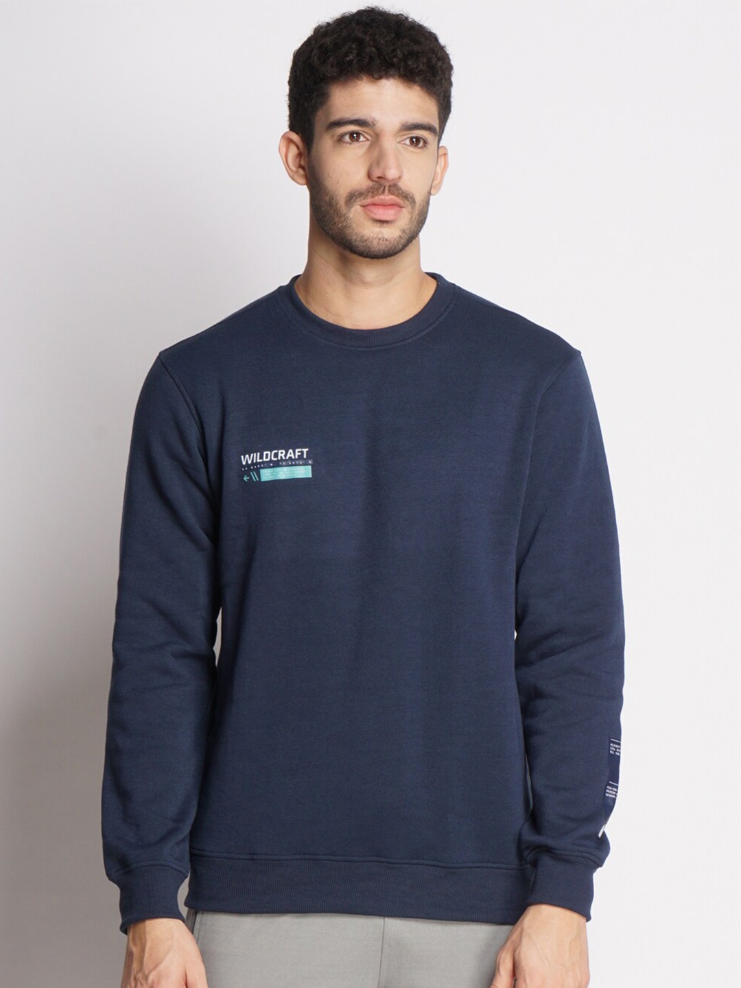 

Wildcraft Men Navy Blue Solid Sweatshirt