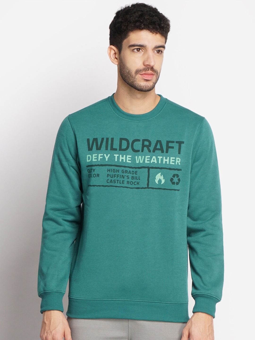 

Wildcraft Men Green Printed Sweatshirt