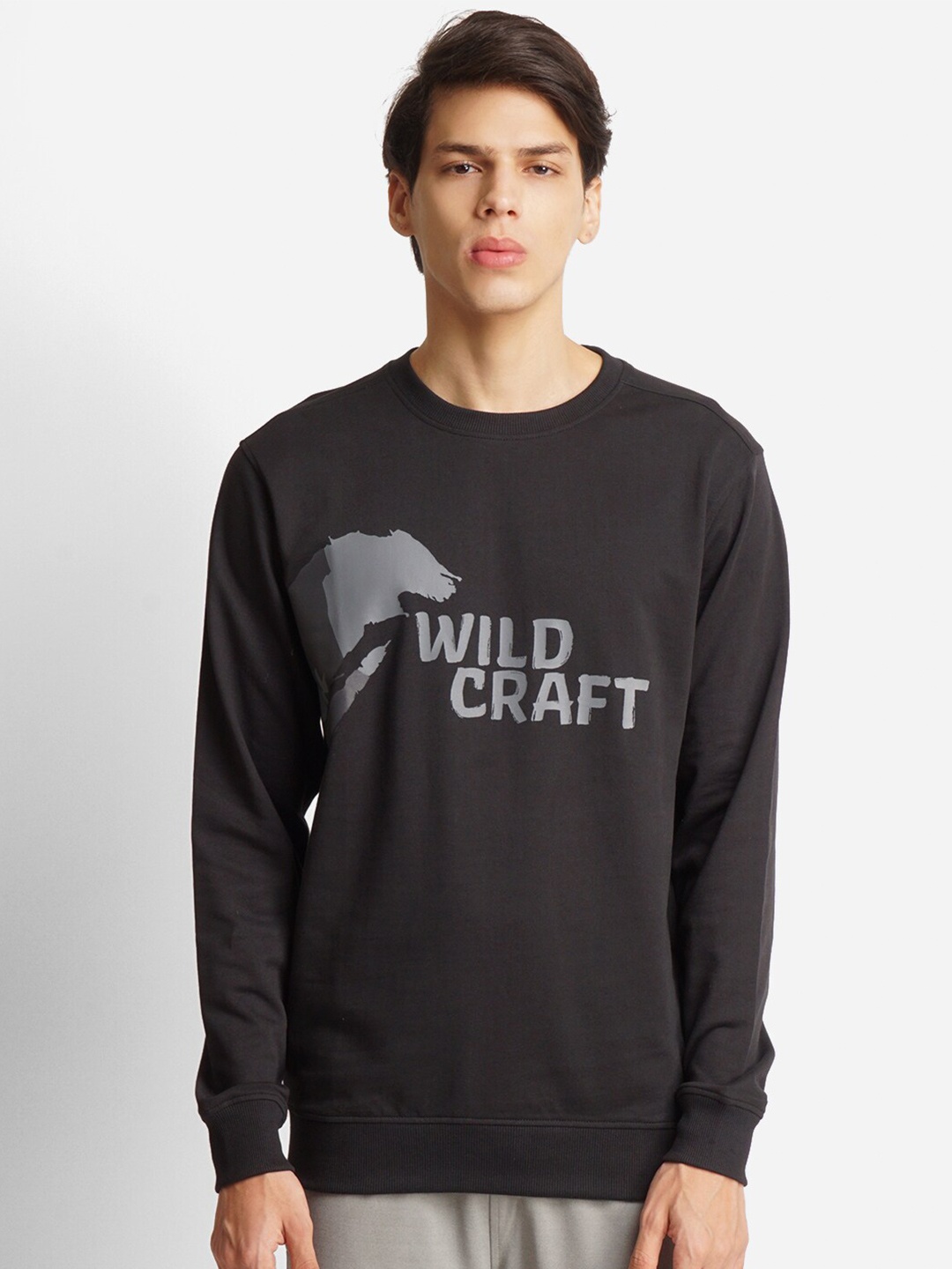 

Wildcraft Men Black Printed Sweatshirt