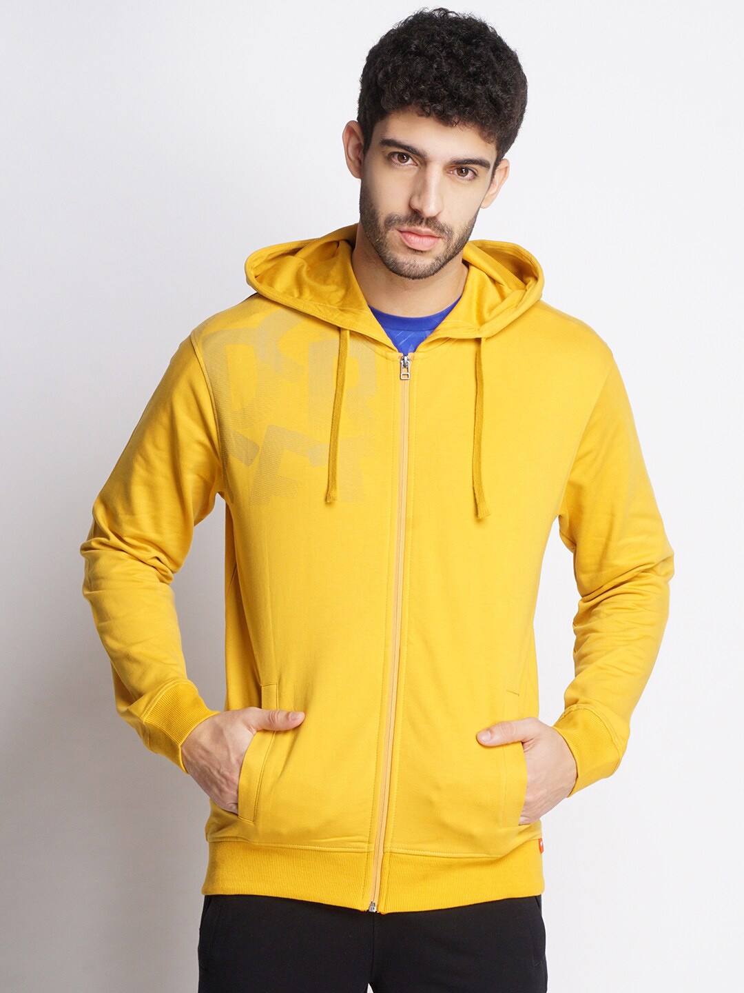 

Wildcraft Men Mustard Hooded Sweatshirt