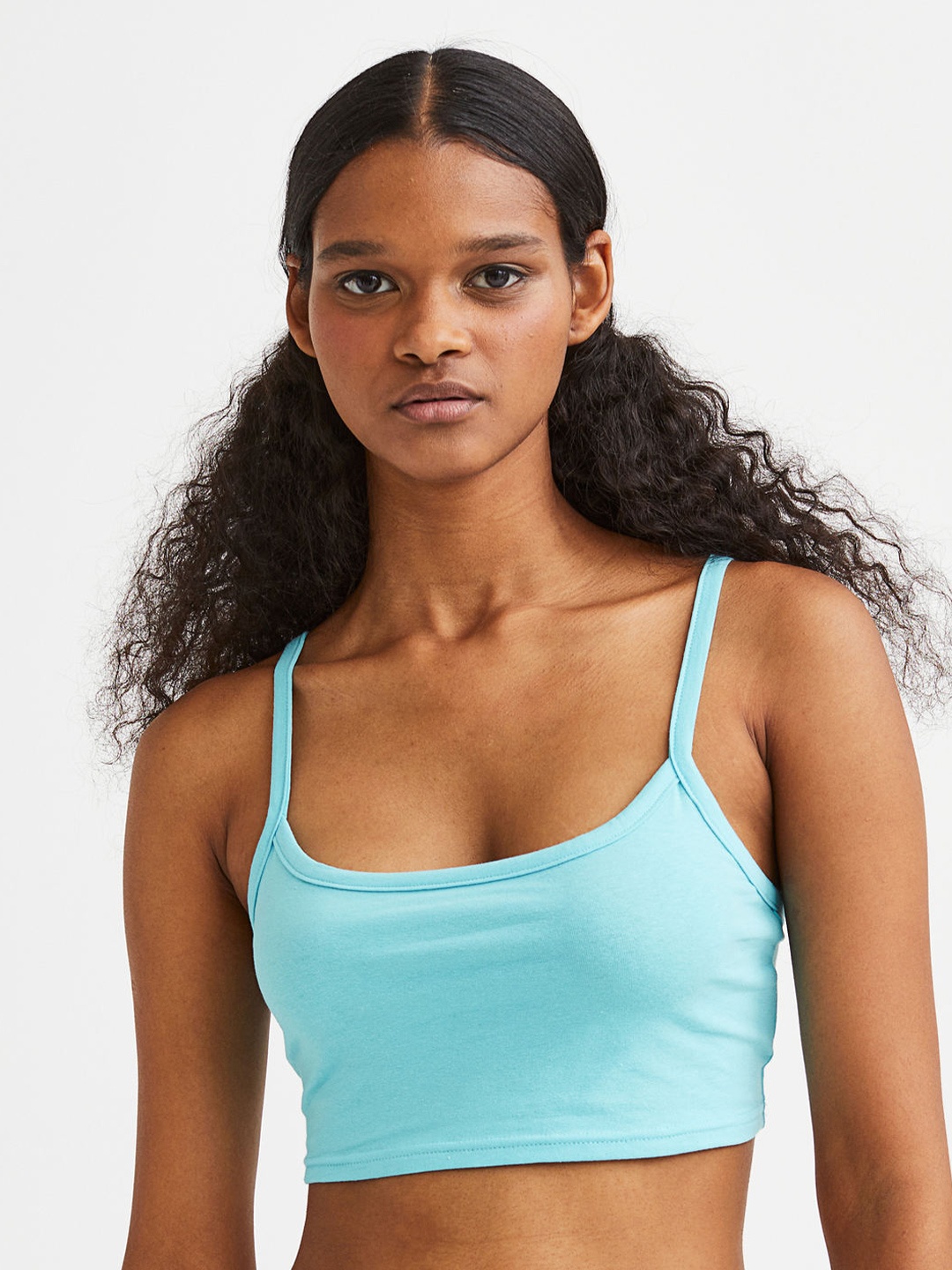 

H&M Women Turquoise Blue Crop Top