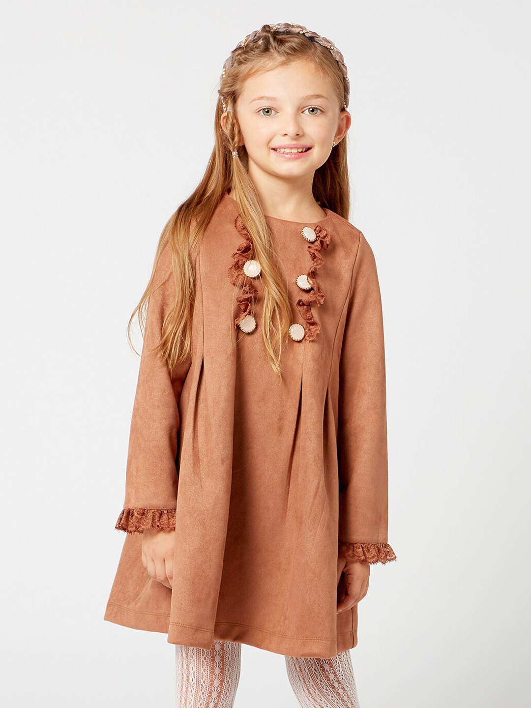 

One Friday Girl Brown Solid A-Line Dress
