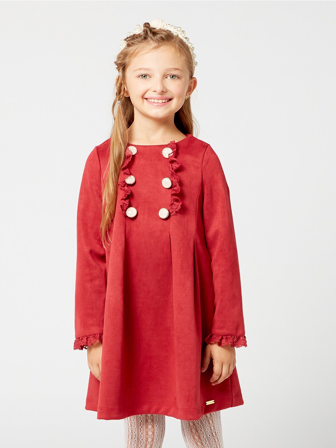 

One Friday Girl Burgundy A-Line Dress
