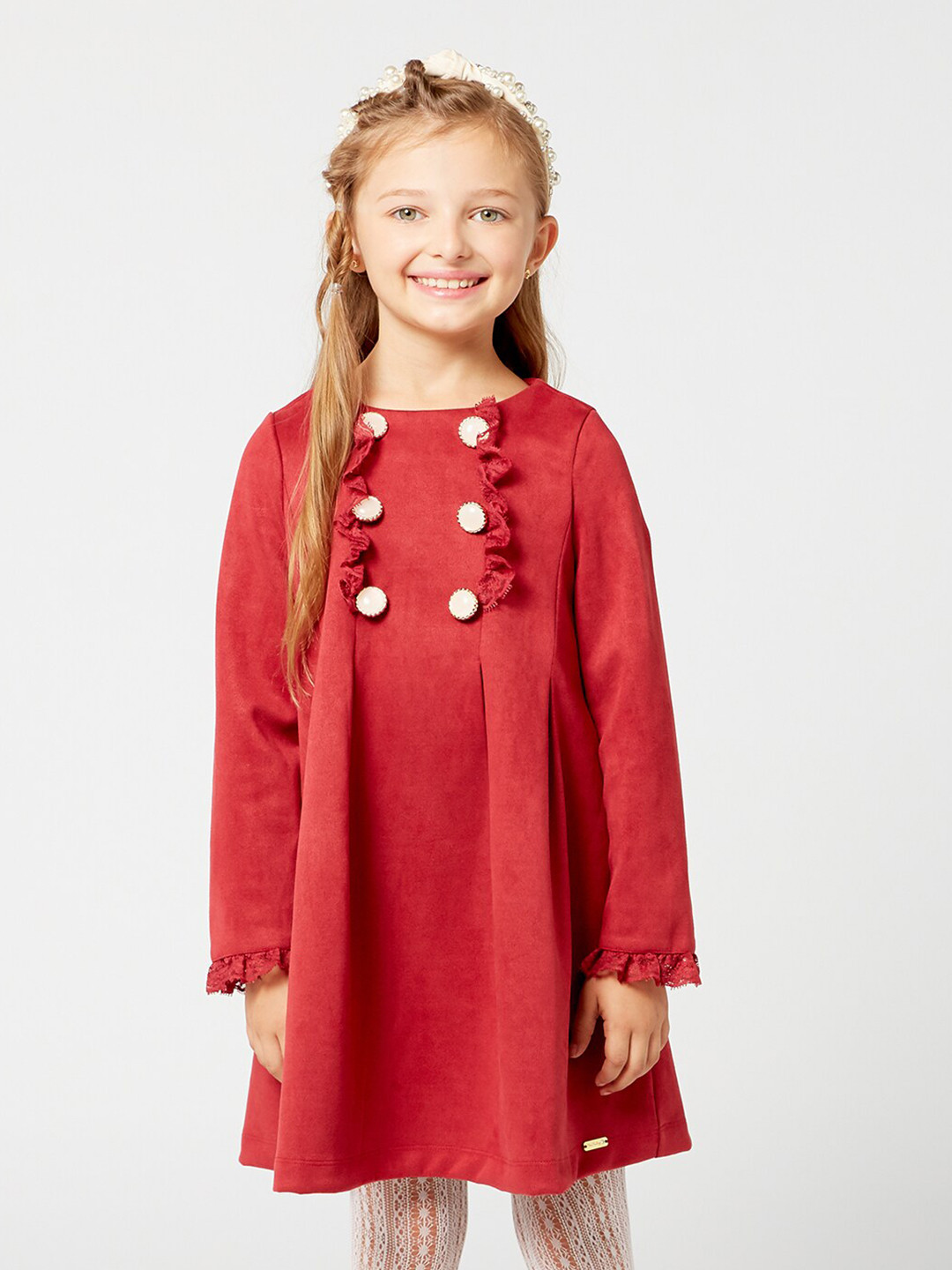 

One Friday Girl A-Line Dress, Burgundy