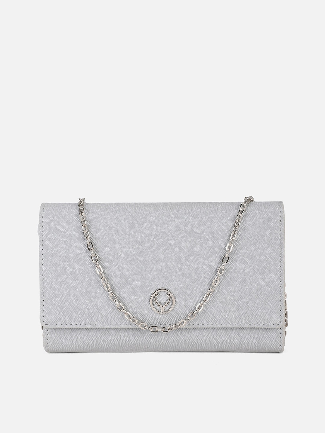 

Allen Solly Grey Textured Envelope Clutch