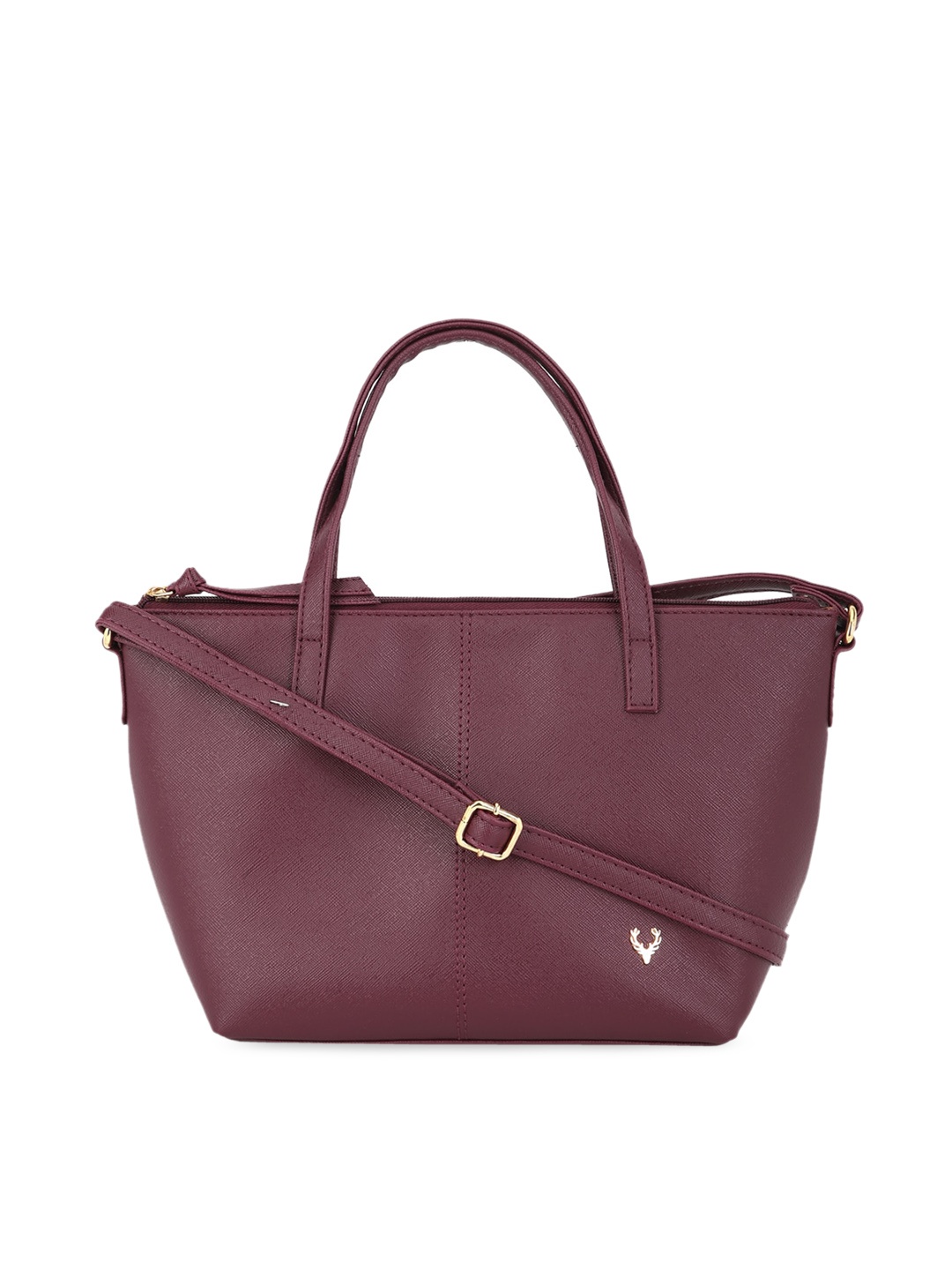 

Allen Solly Maroon PU Structured Handheld Bag