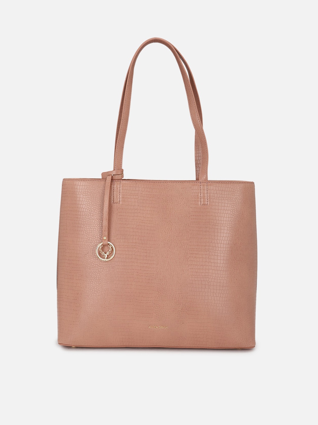 

Allen Solly Pink Textured PU Structured Shoulder Bag