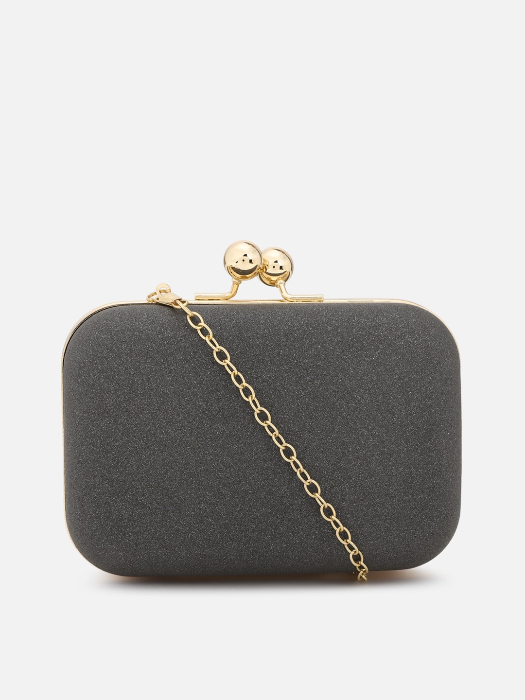 

Allen Solly Grey Textured Box Clutch