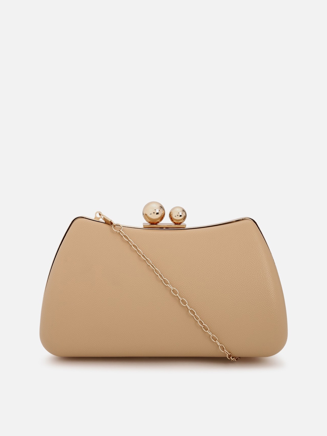 

Allen Solly Nude-Coloured Textured Box Clutch