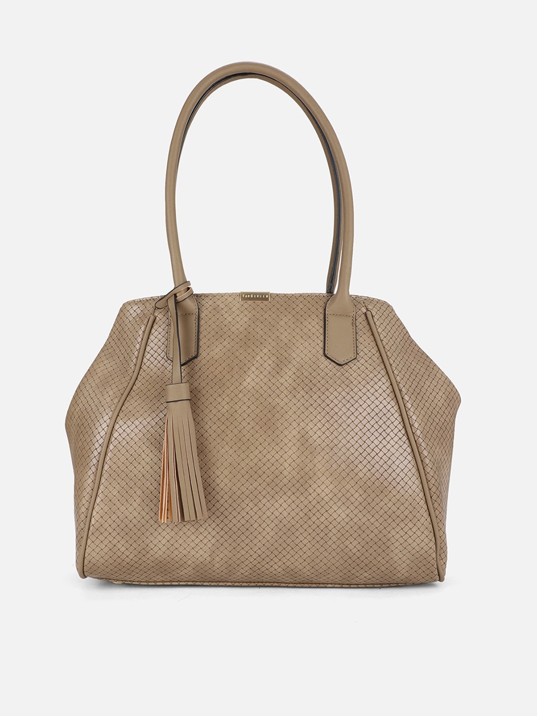 

Van Heusen Woman Textured Structured Tasselled Handheld Bag, Brown