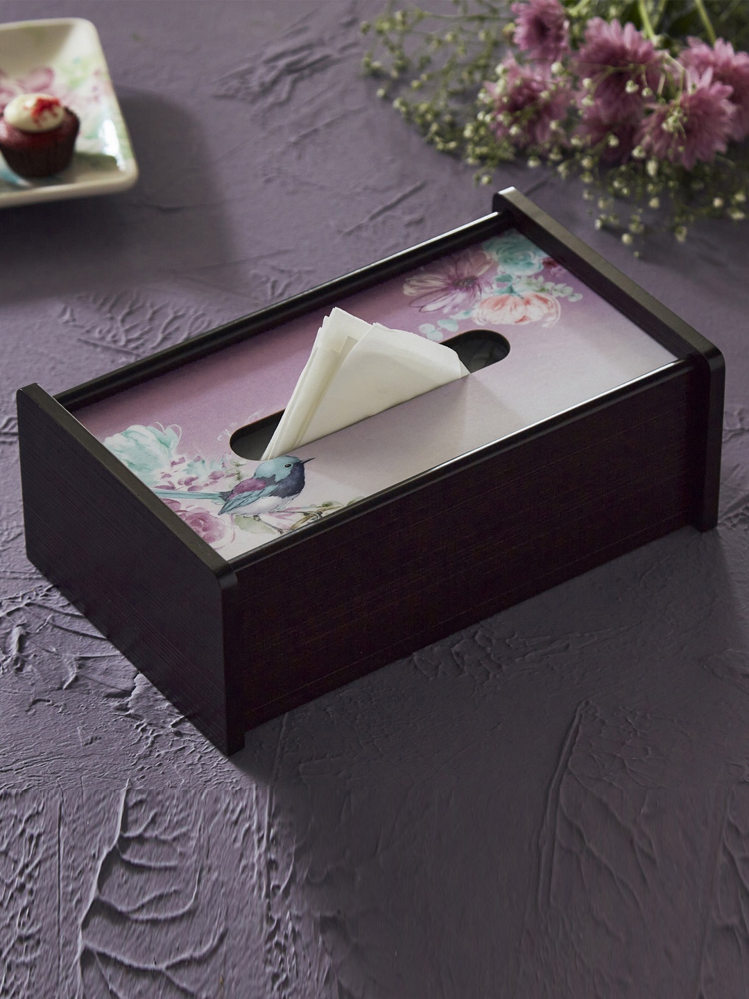 

Home Centre Brown & Pink Printed Wood Tissue Holder