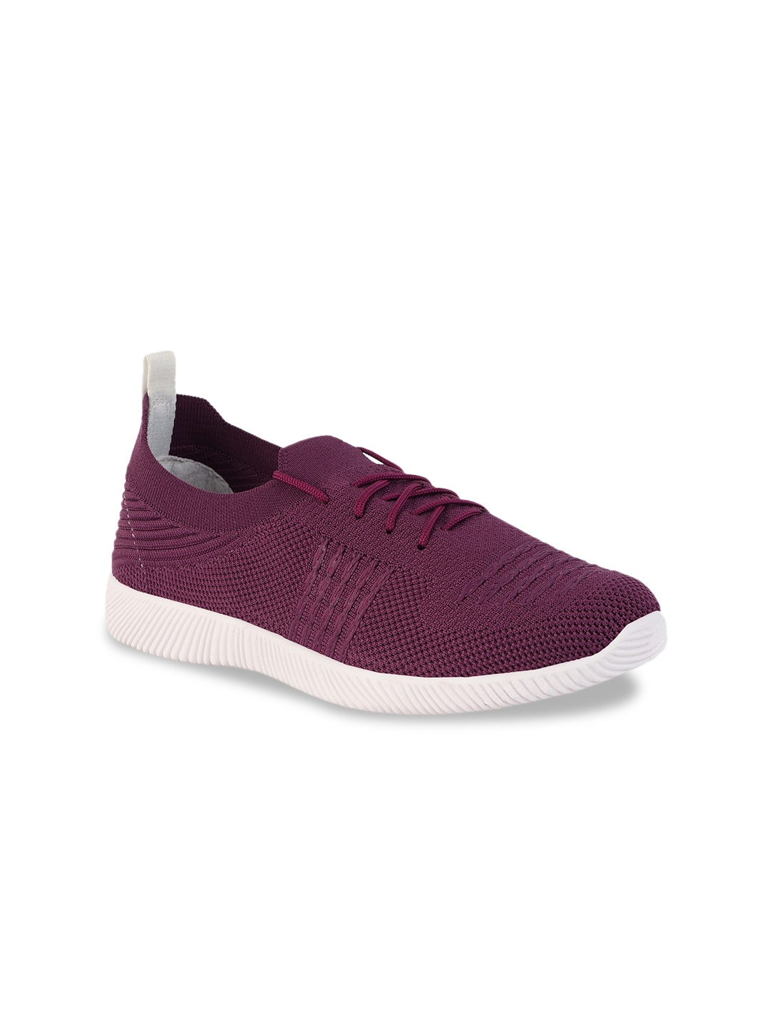 

Try Me Women Maroon Woven Design High-Top Sneakers