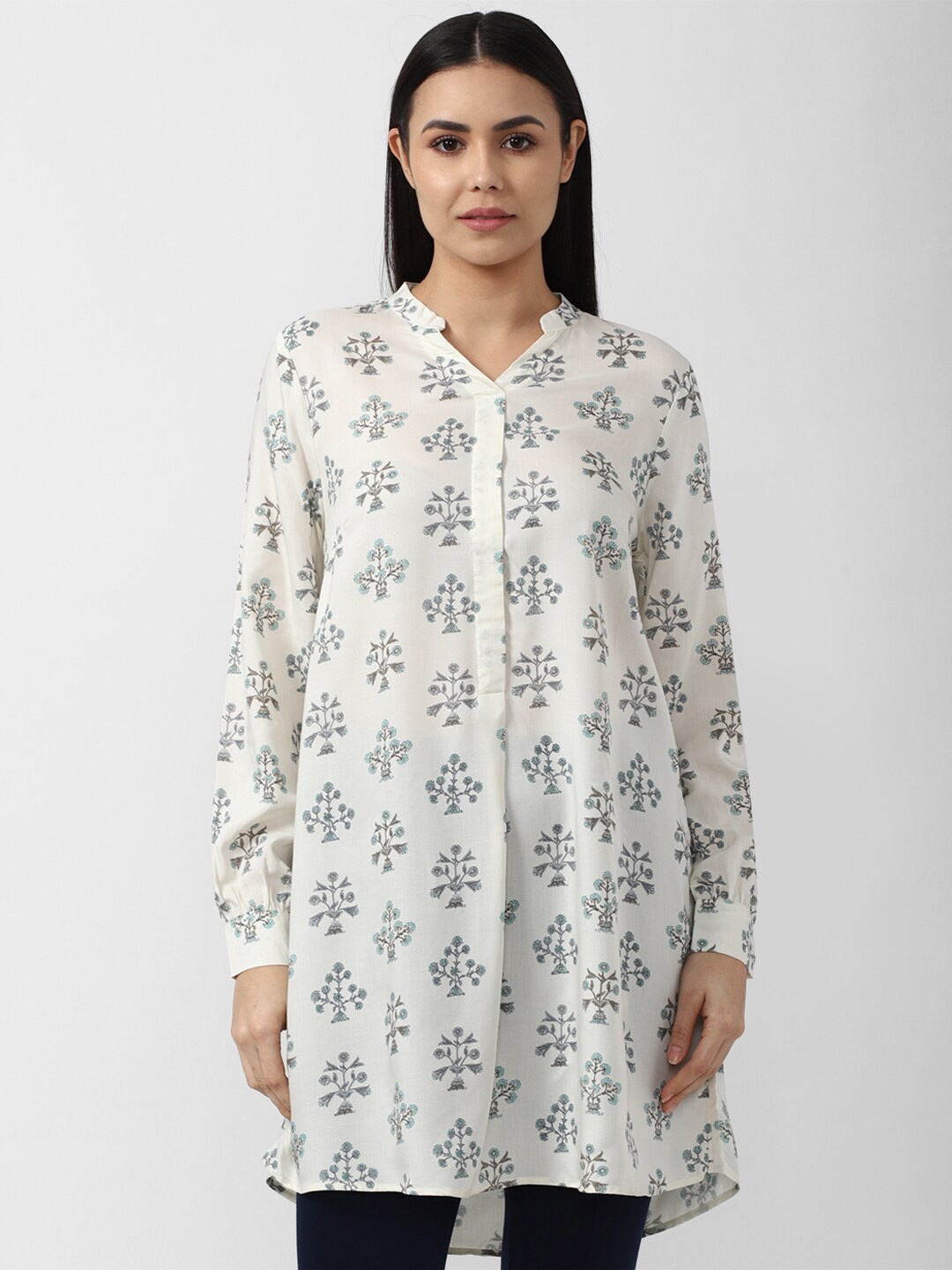 

Van Heusen Woman Modal Printed Tunic, White