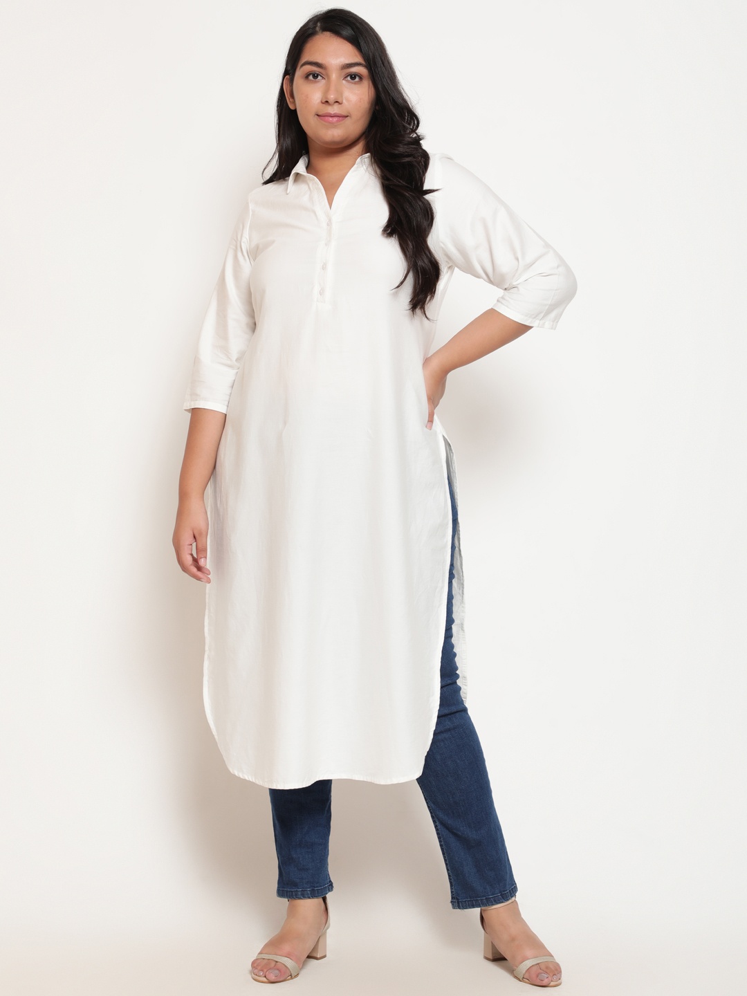 

Amydus Plus-Size Women Pathani Kurta, White