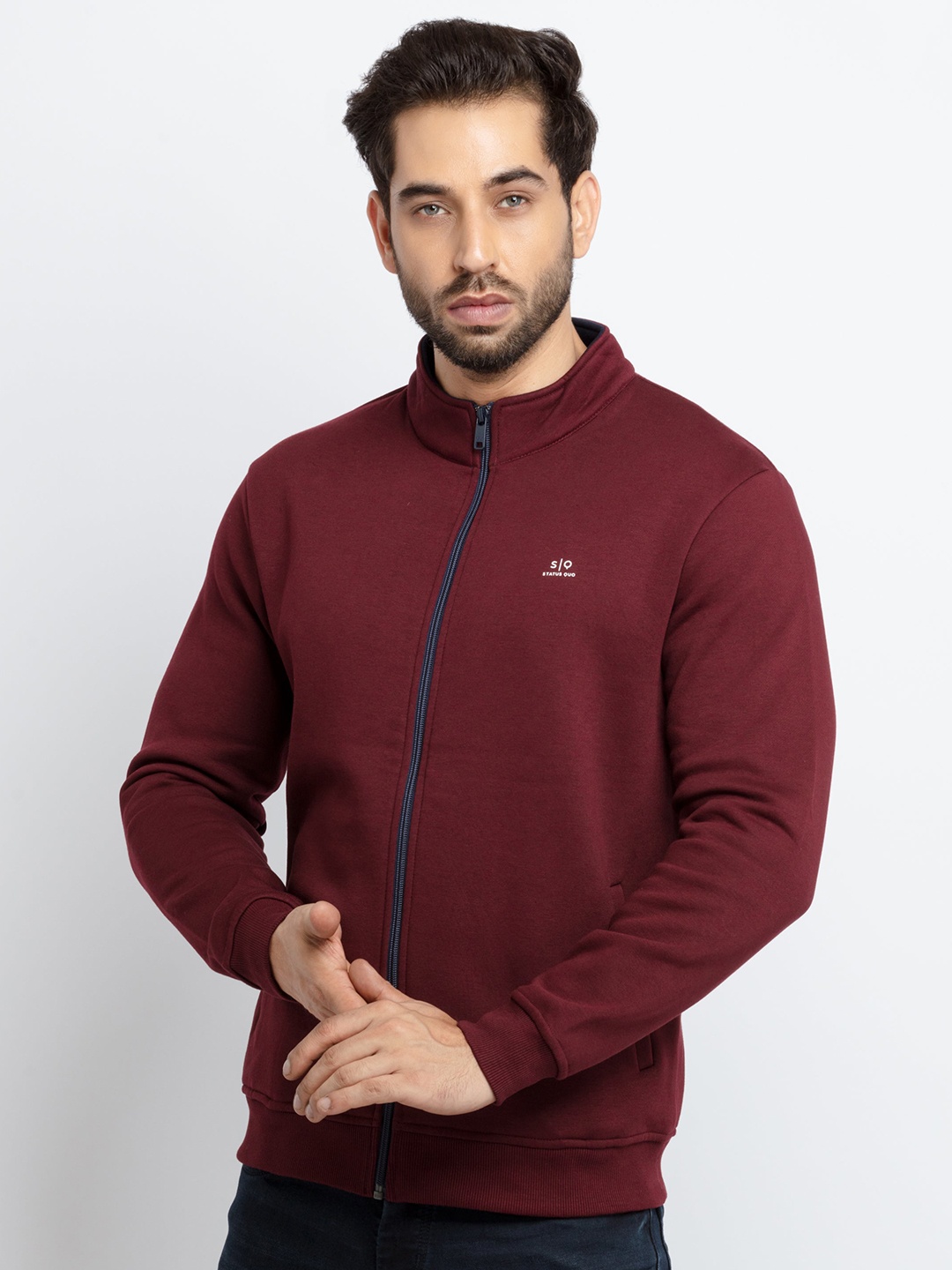 

Status Quo Men Maroon Cotton Sweatshirt