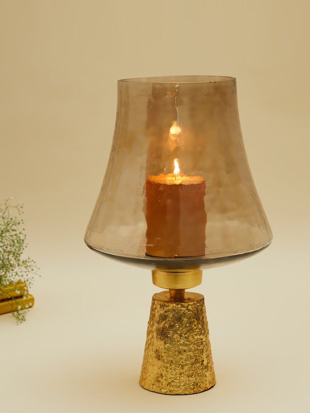

Home Centre Gold Solid Glass Candle Holders