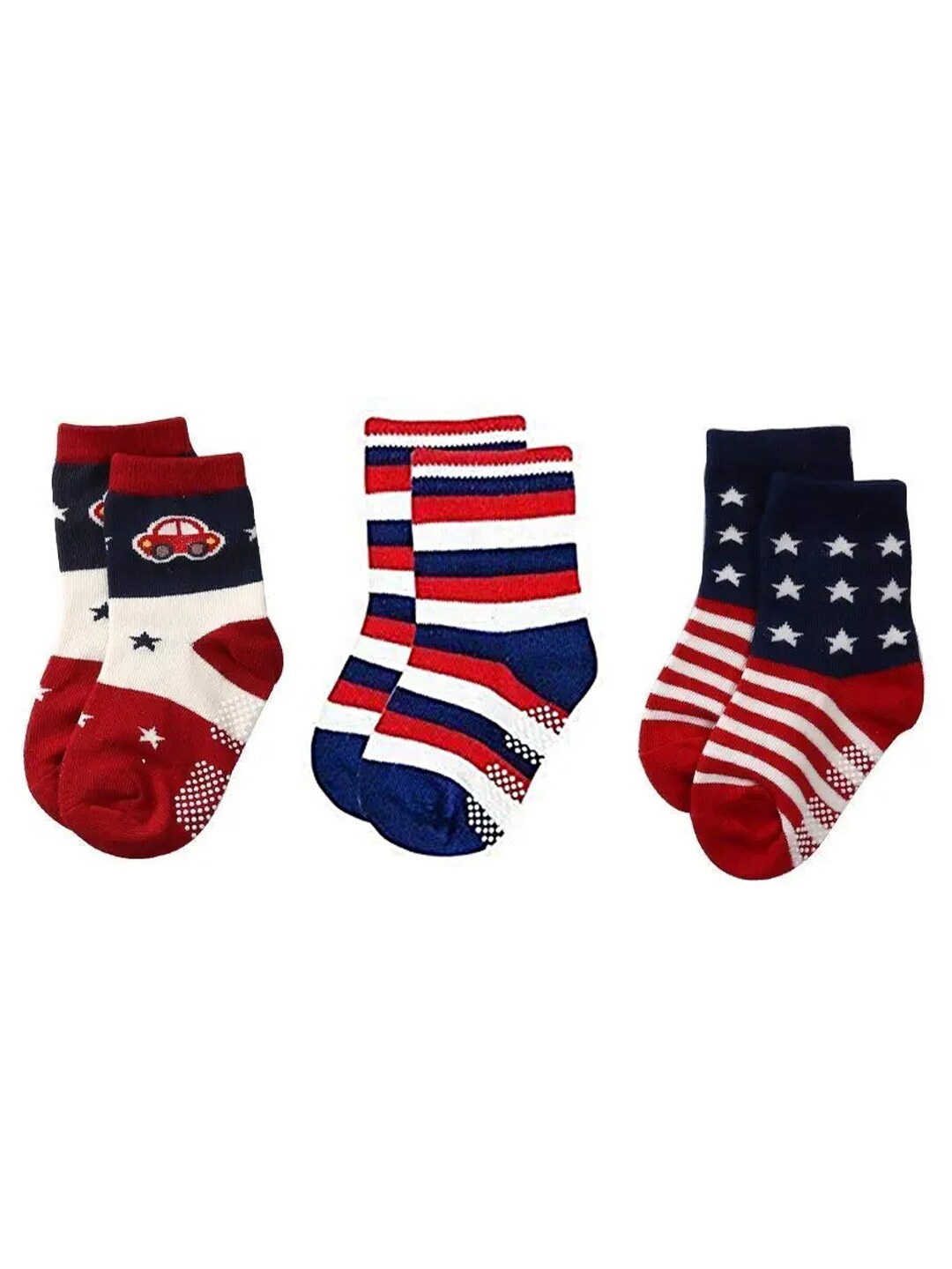 

FOOTPRINTS Unisex Kids Pack Of 3 Assorted Ankle-Length Socks, Multi