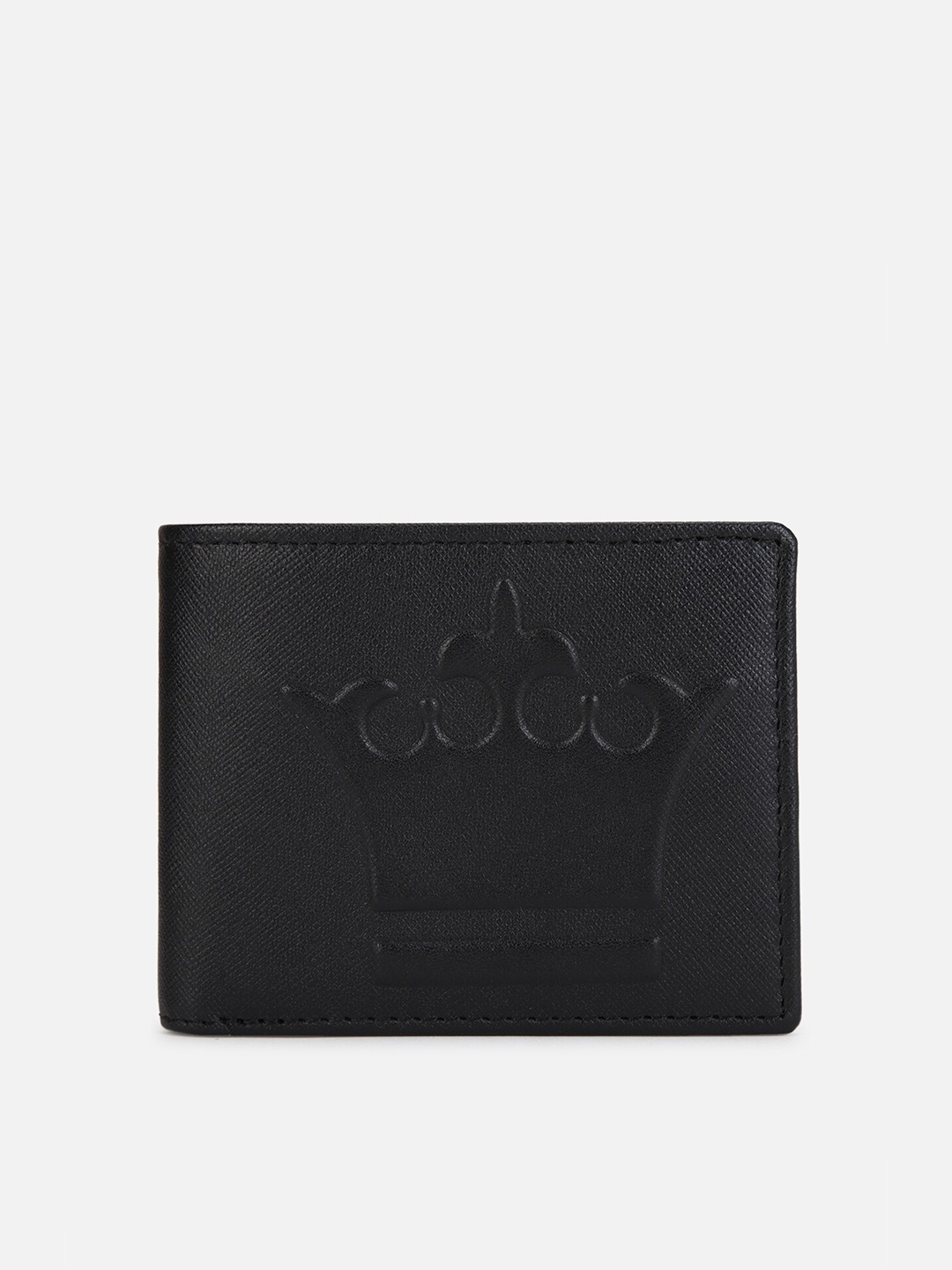 

Louis Philippe Men Leather Two Fold Wallet, Black