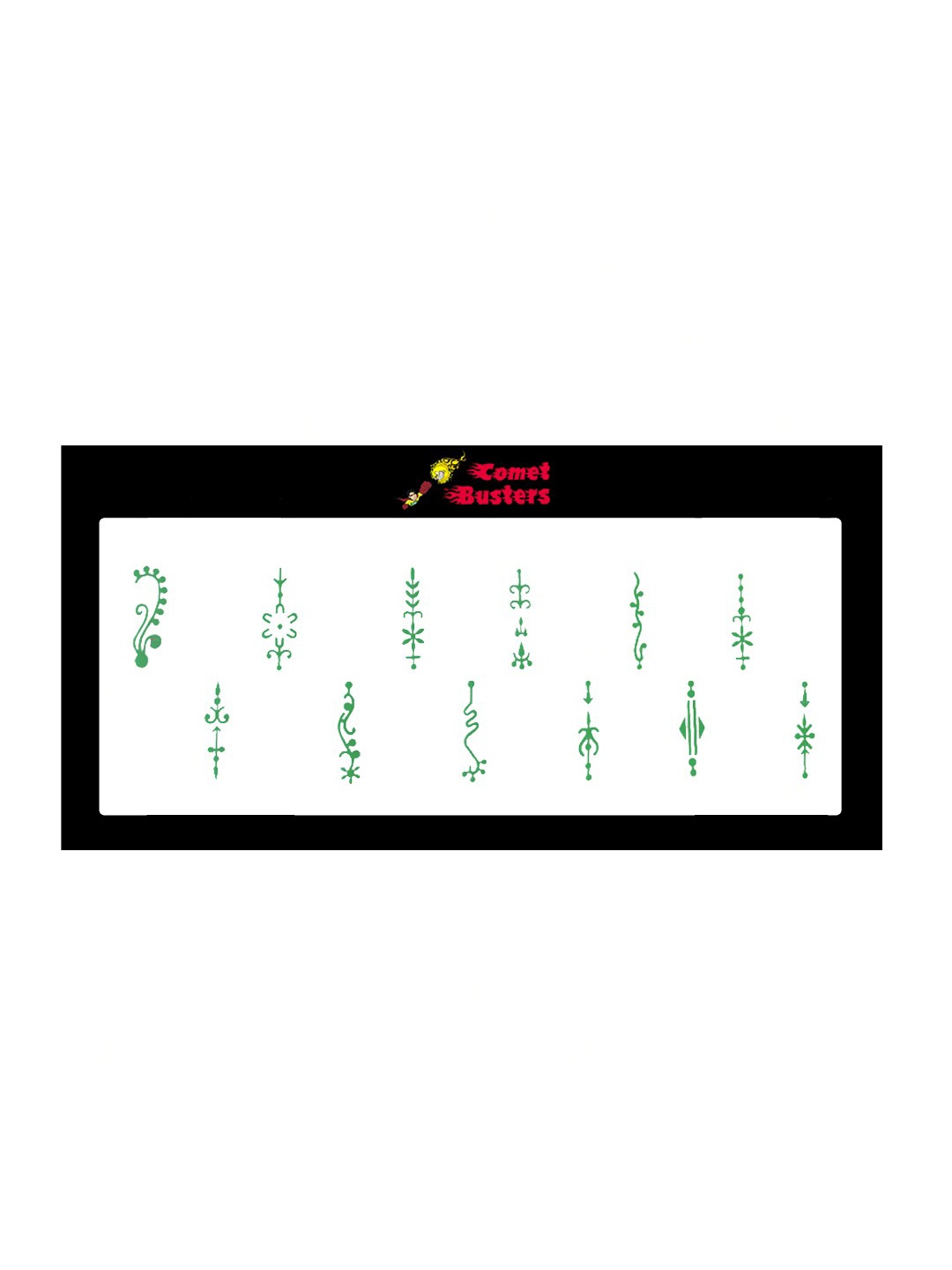 

Comet Busters 12 Pcs Reusable Designer Bindis - Green