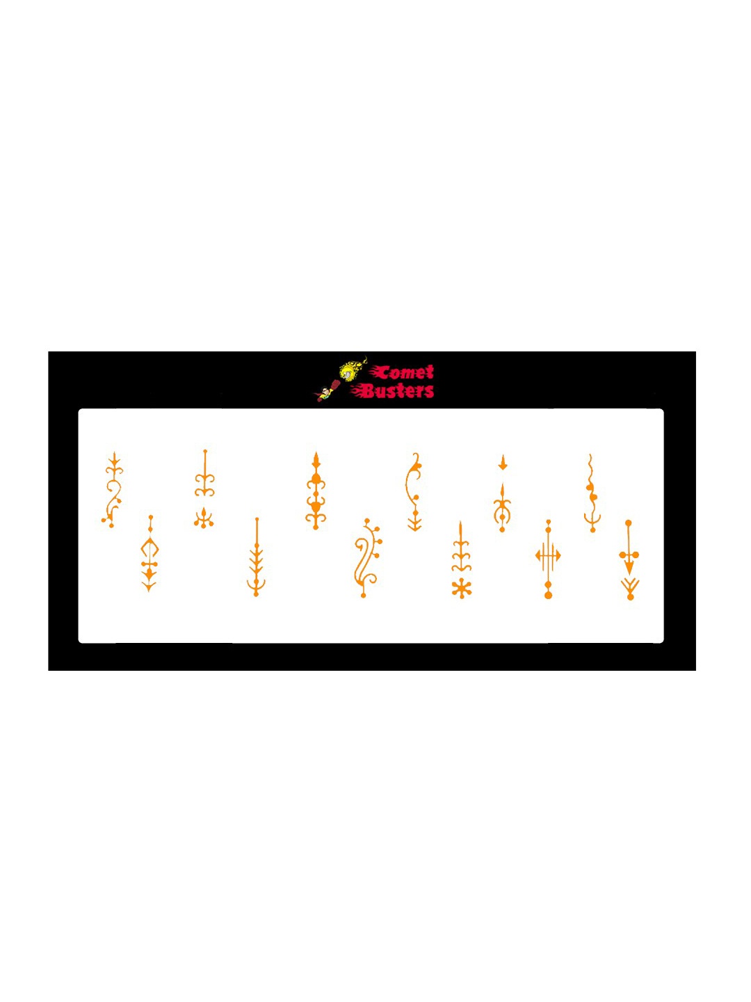 Comet Busters 12 Pcs Reusable Designer Bindis - Orange