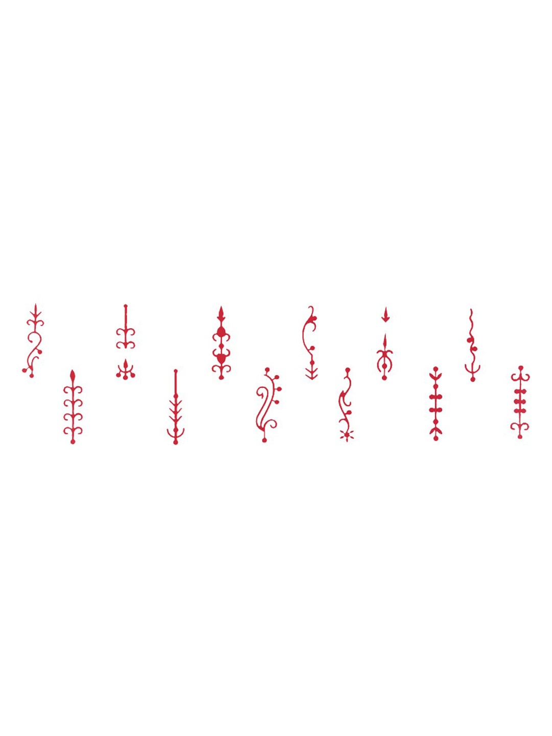 

Comet Busters 12 Pcs Reusable Designer Bindis - Red