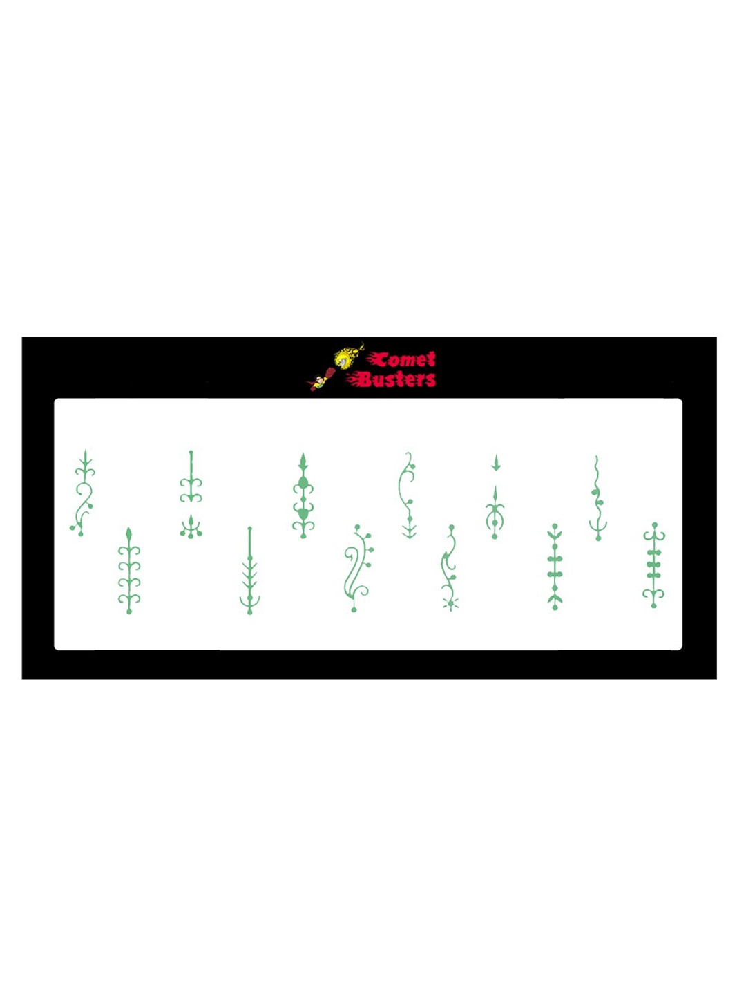 

Comet Busters 12 Pcs Reusable Designer Bindis - Green