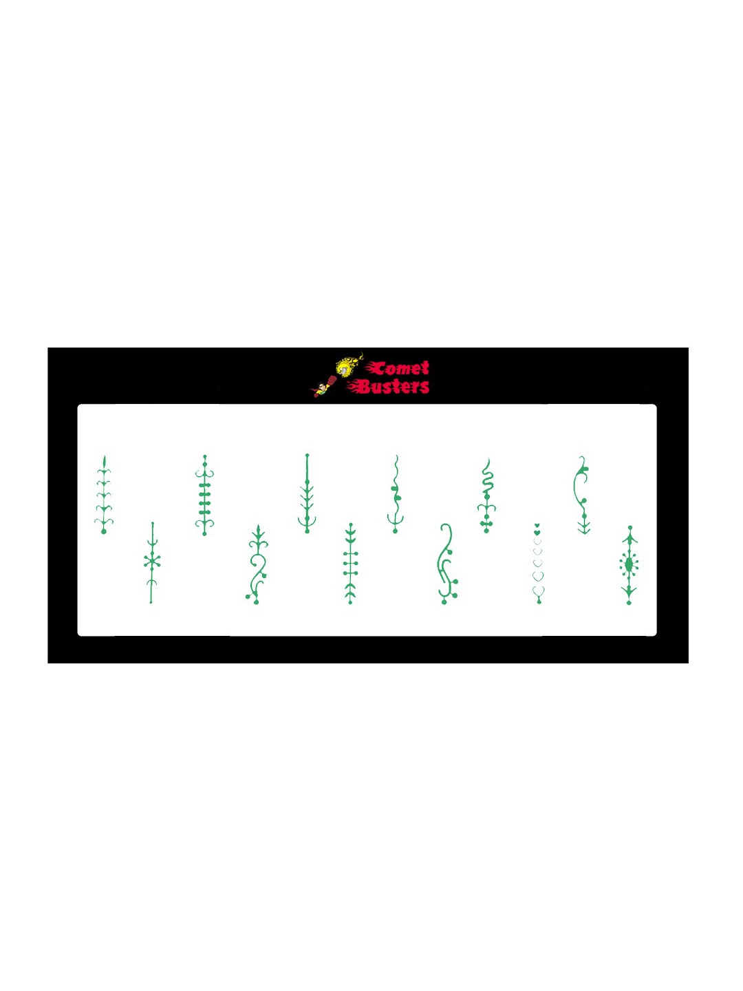 

Comet Busters 12 Pcs Reusable Designer Bindis - Green