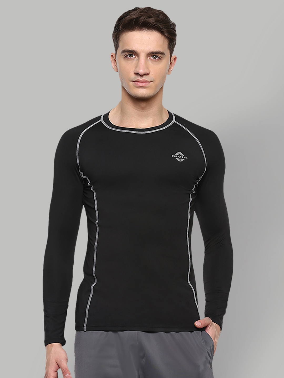 

NIVIA Men Black Compression T-shirt