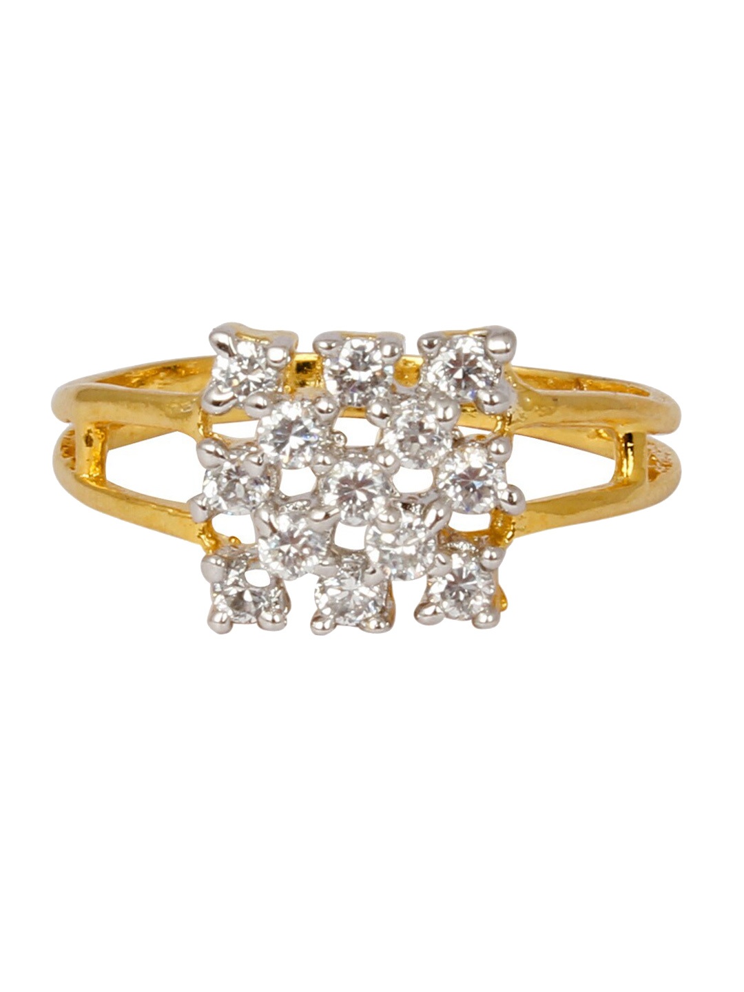 

Adwitiya Collection Women Gold-Plated & White CZ Studded Finger Ring