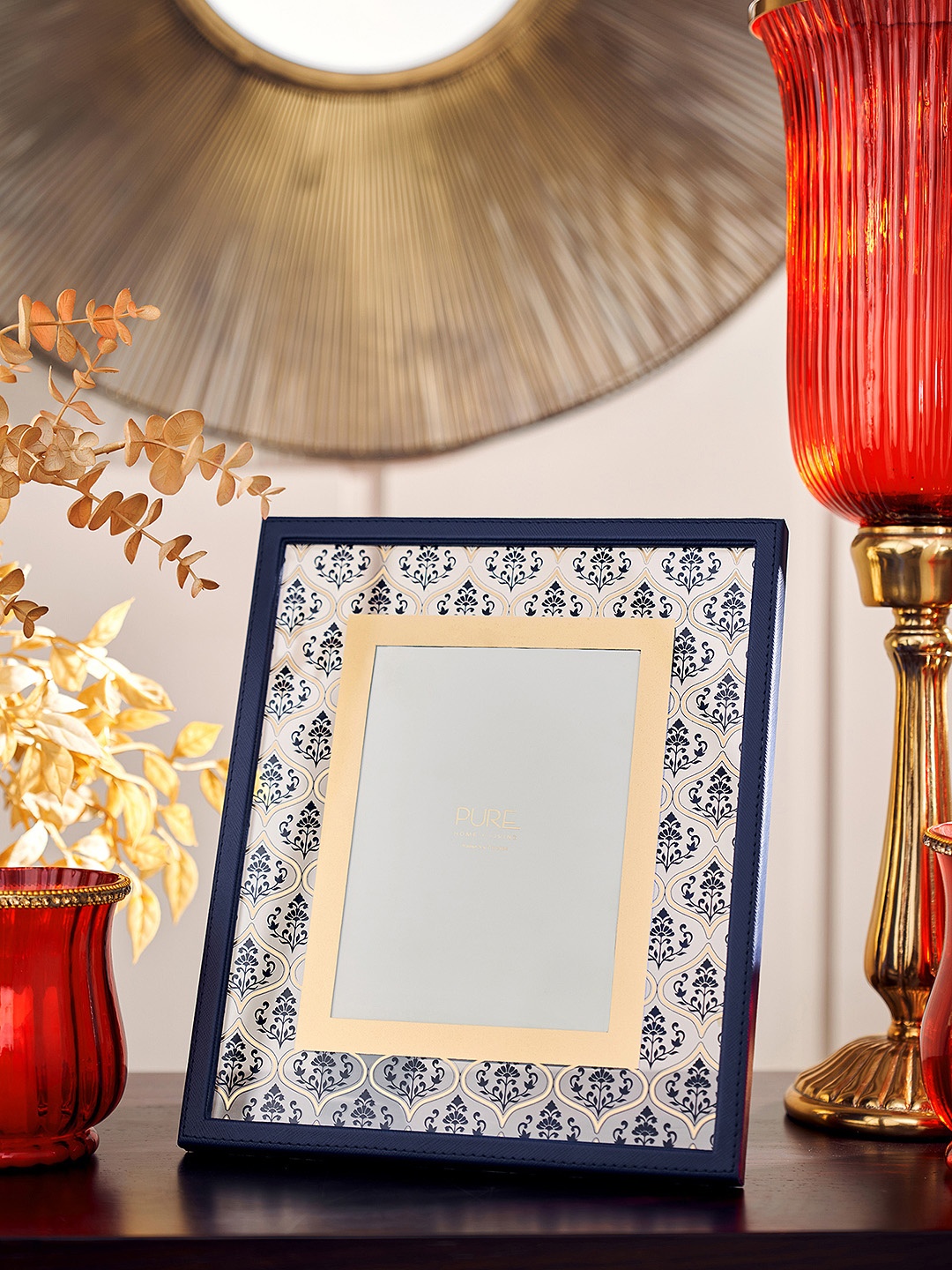 

Pure Home and Living Blue Solid Glass Table Photo Frames