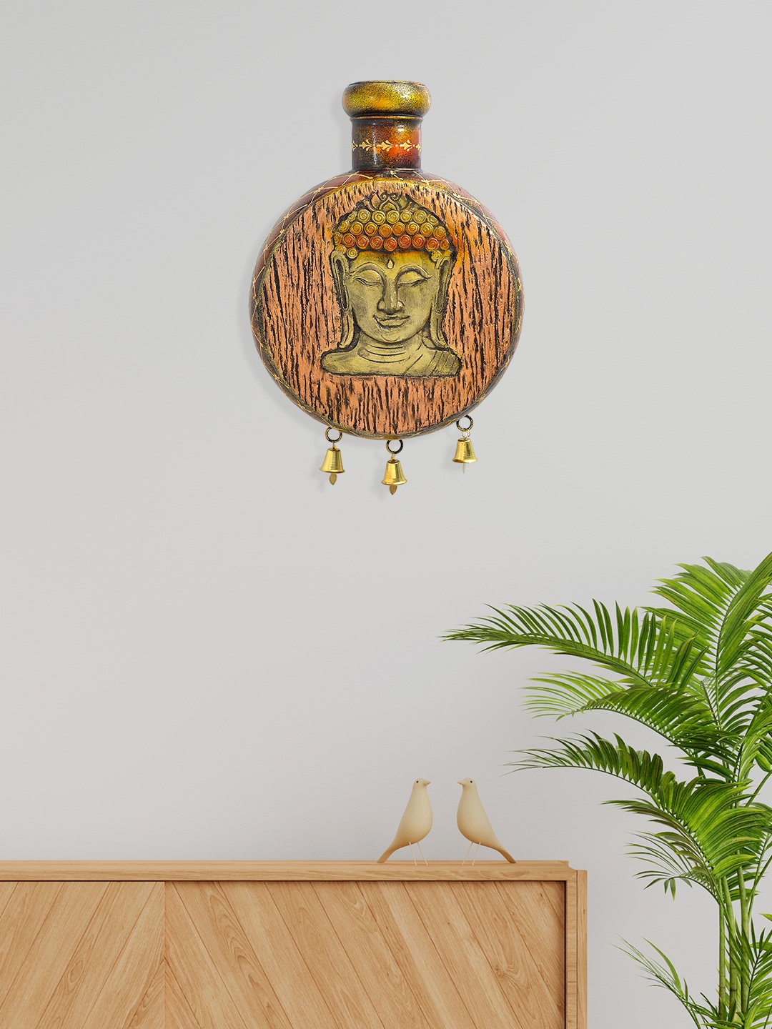 

Golden Peacock Brown Hand Engraved Buddha Wall Decor