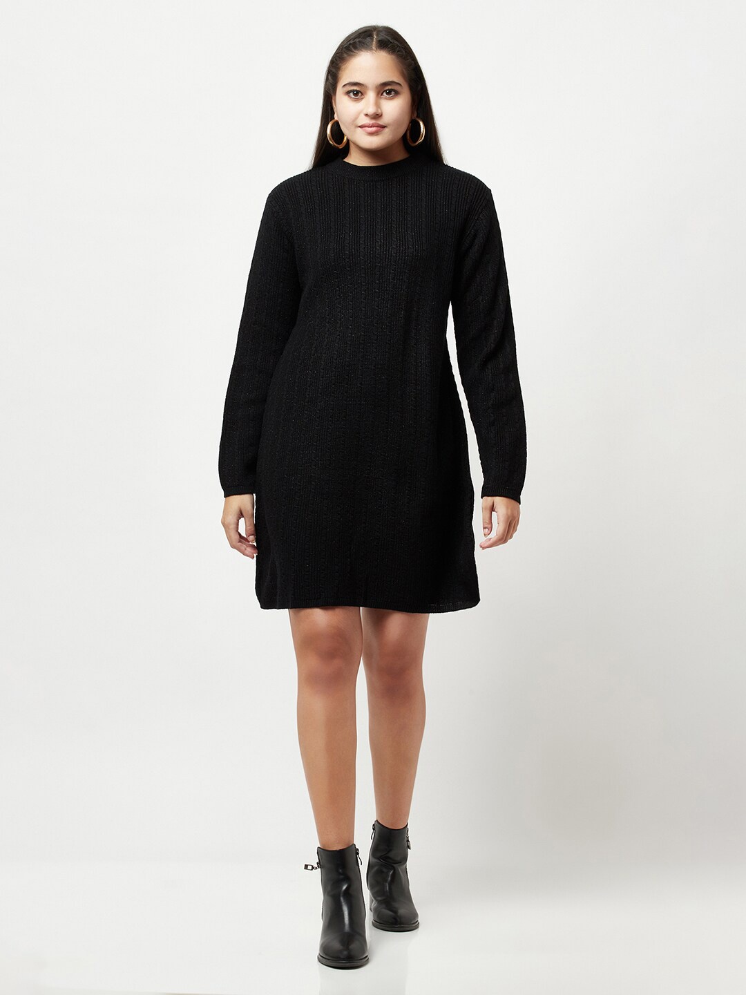 

Knitstudio Women Black Wool T-shirt Dress