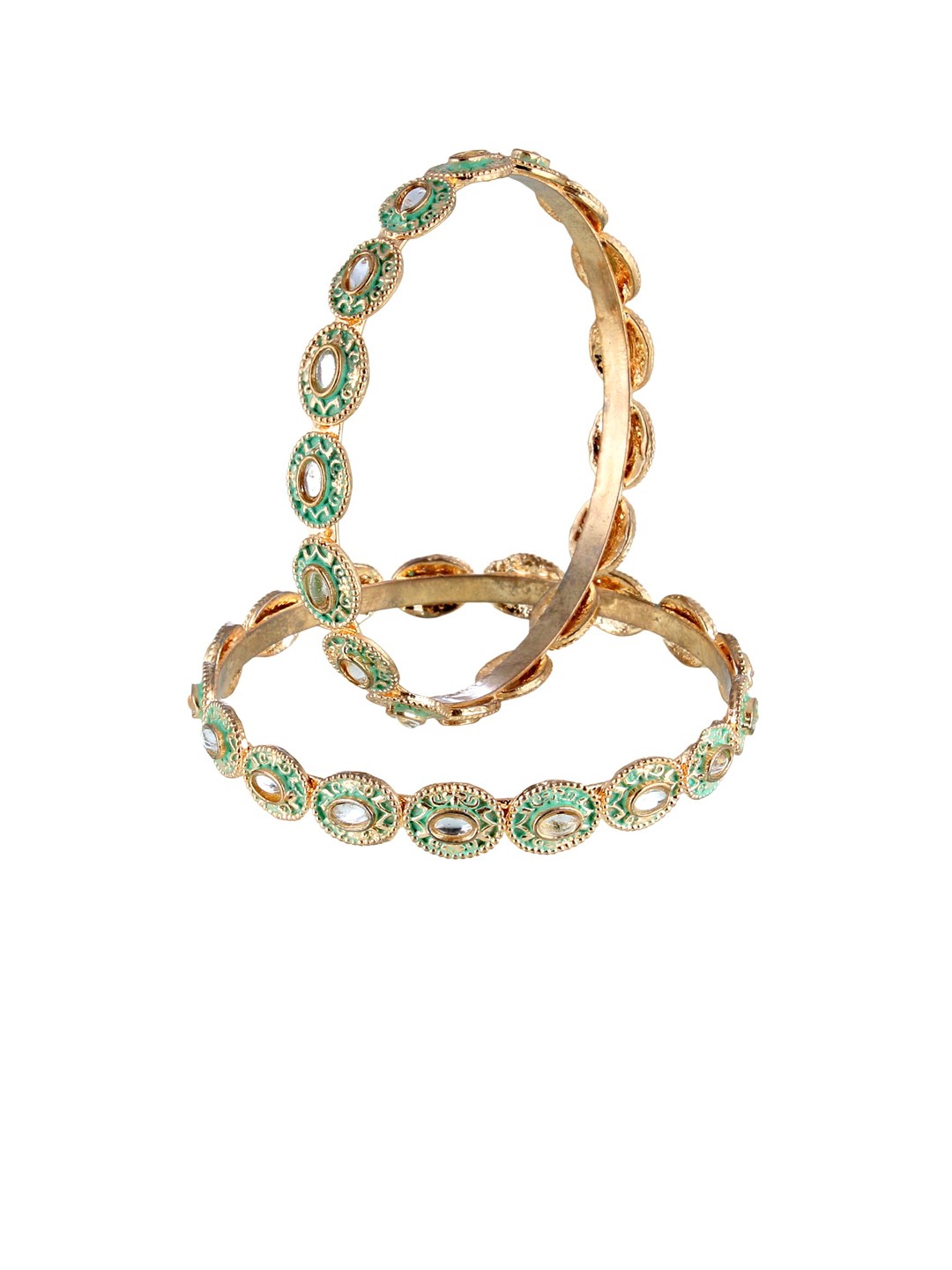 

Adwitiya Set Of 2 Gold-Plated Gold-Toned Bangle