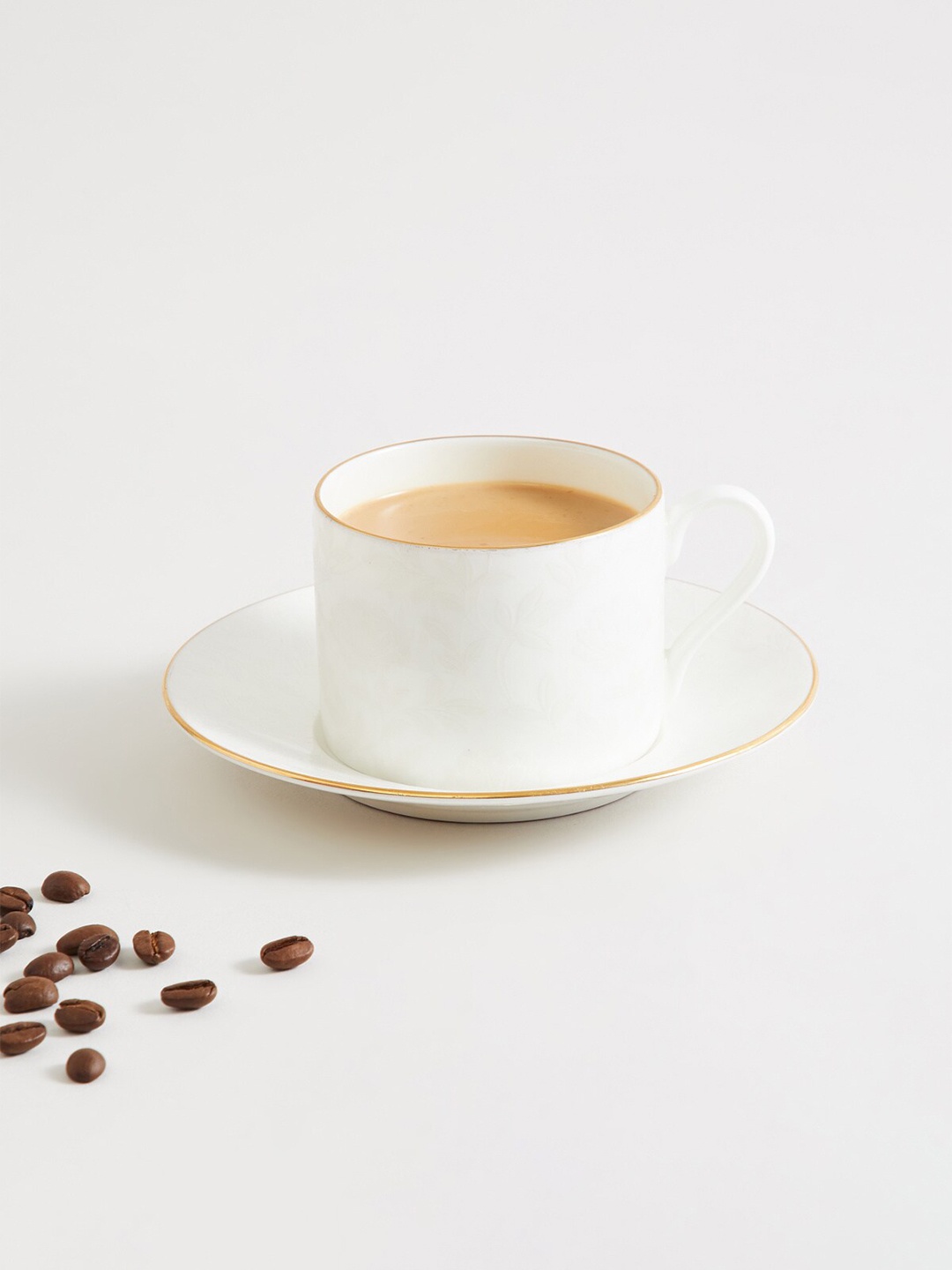 

Home Centre White Dishwasher safe Bone China Glossy Cup and Saucer 230ml