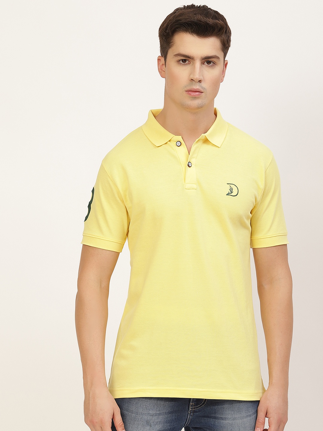 

PORTBLAIR Men Yellow Pique Polo Collar T-shirt