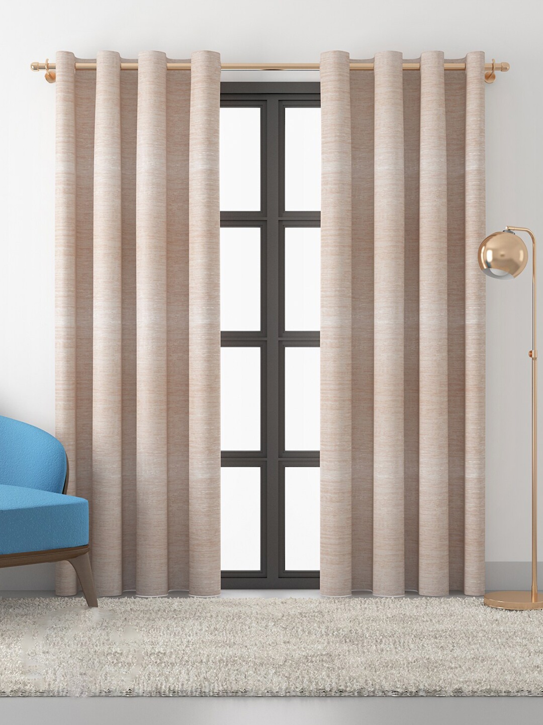 

HomeTown Pink Set of 2 Room Darkening Long Door Curtain