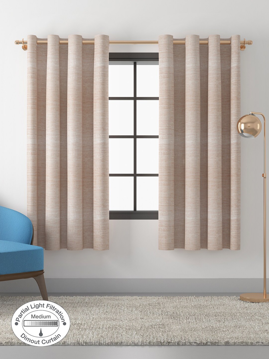 

HomeTown Set of 2 Pink Room Darkening Window Curtain