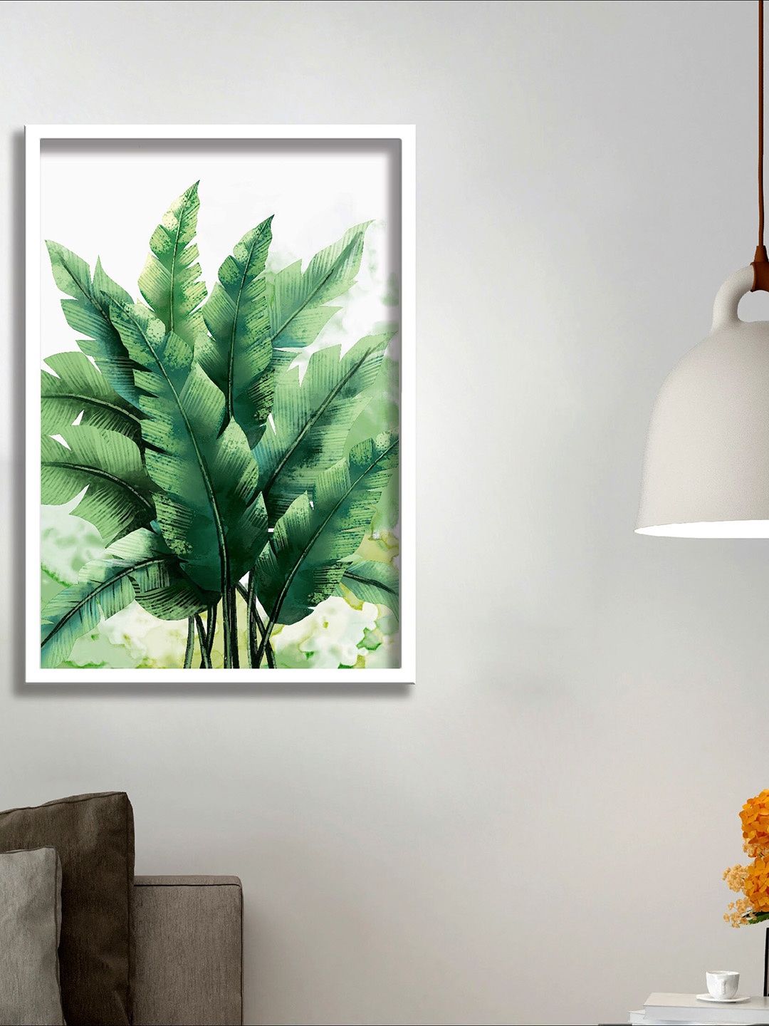 

SAF Green & White Textured Modern Wall Art