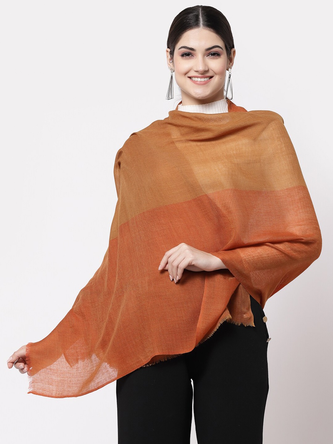 

Calvadoss Women Solid Wool Stole, Orange