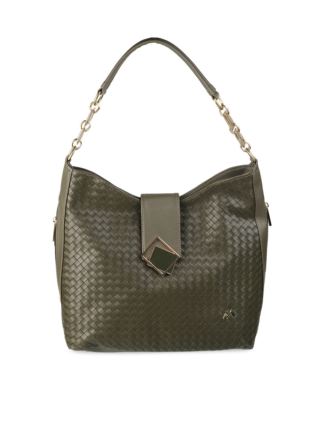 

Metro Olive Green Textured Bucket Hobo Bag