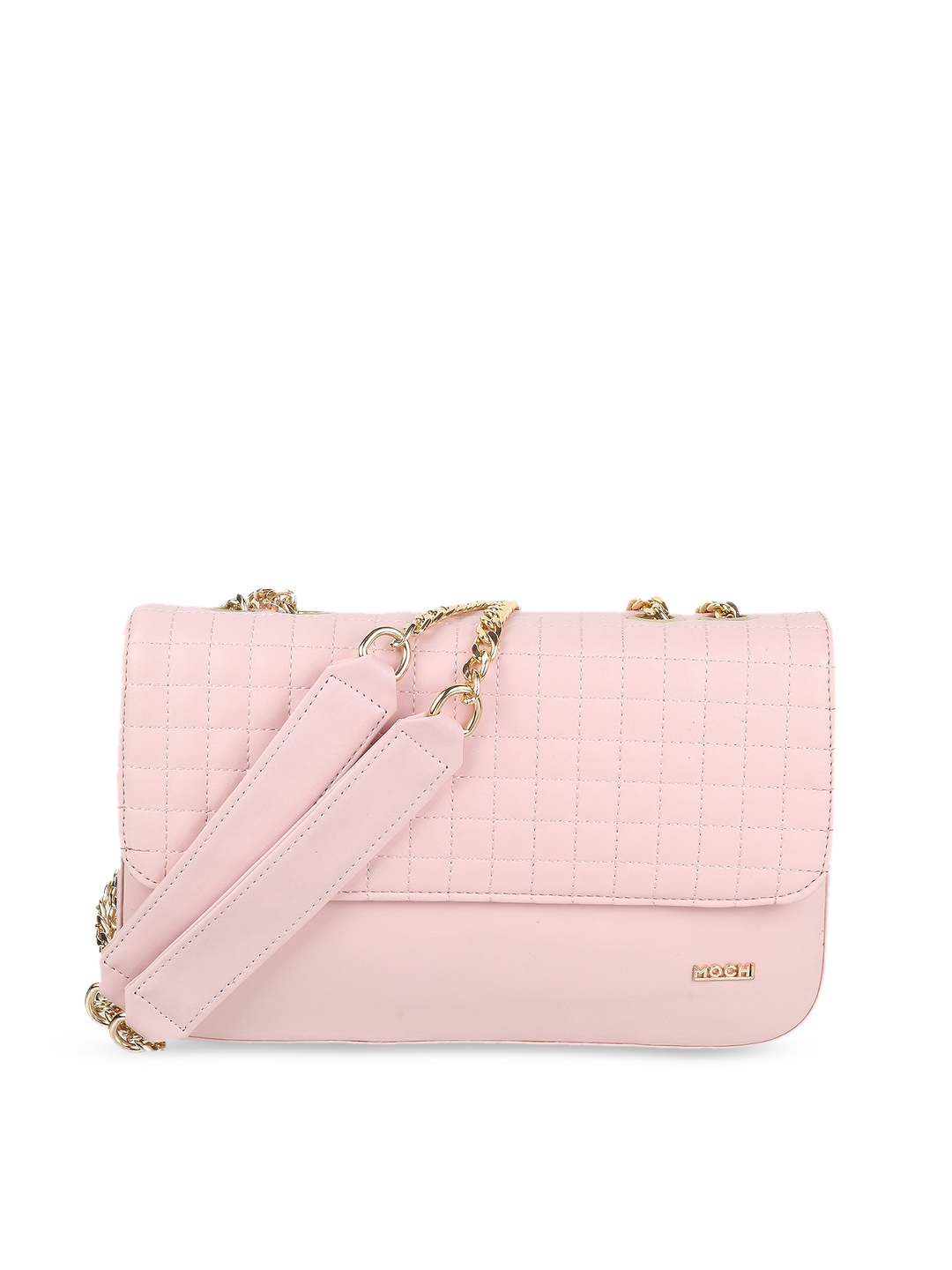 

Mochi Textured Structured Sling Bag, Pink