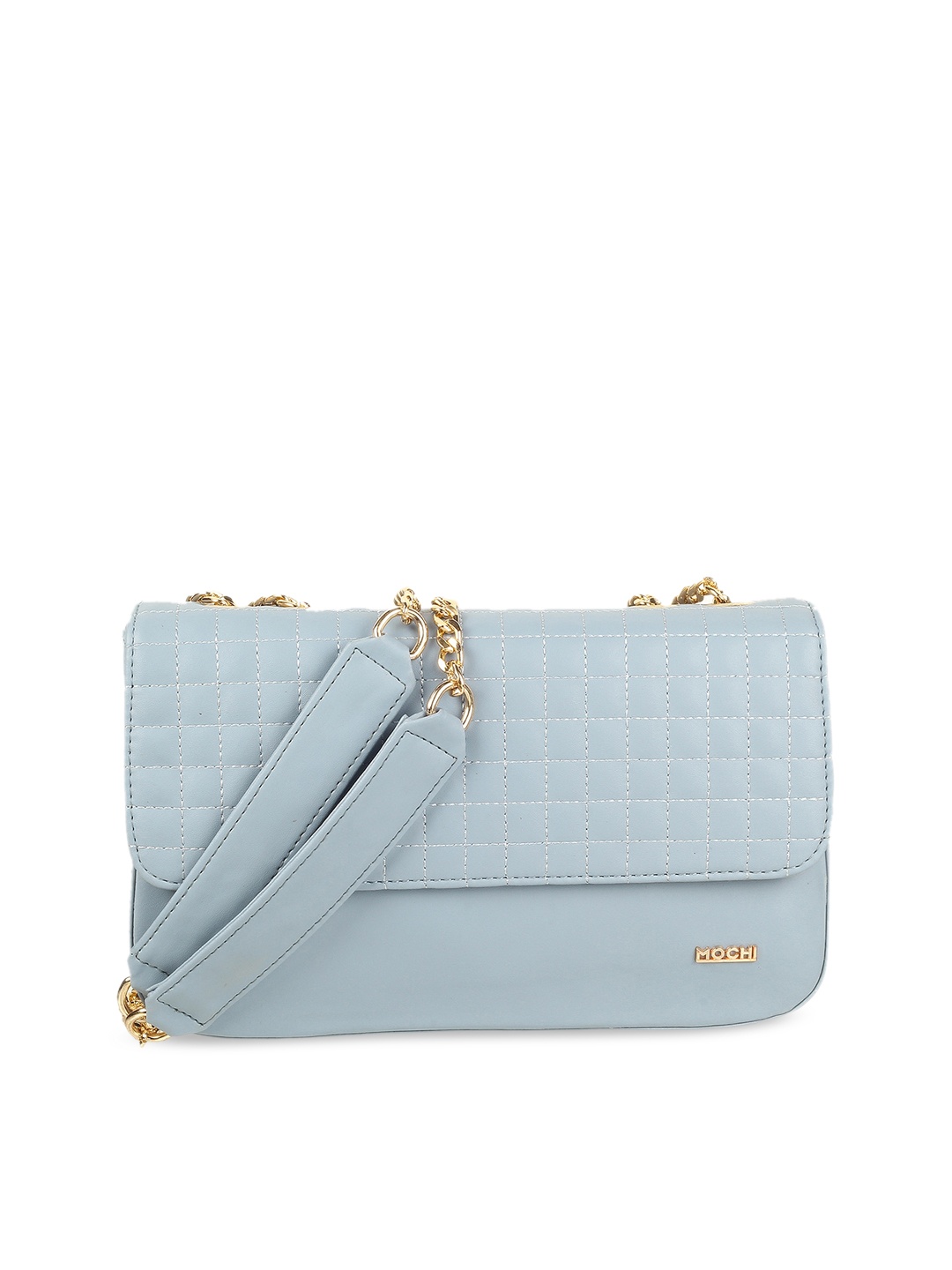 

Mochi Textured Structured Sling Bag with Quilted, Blue