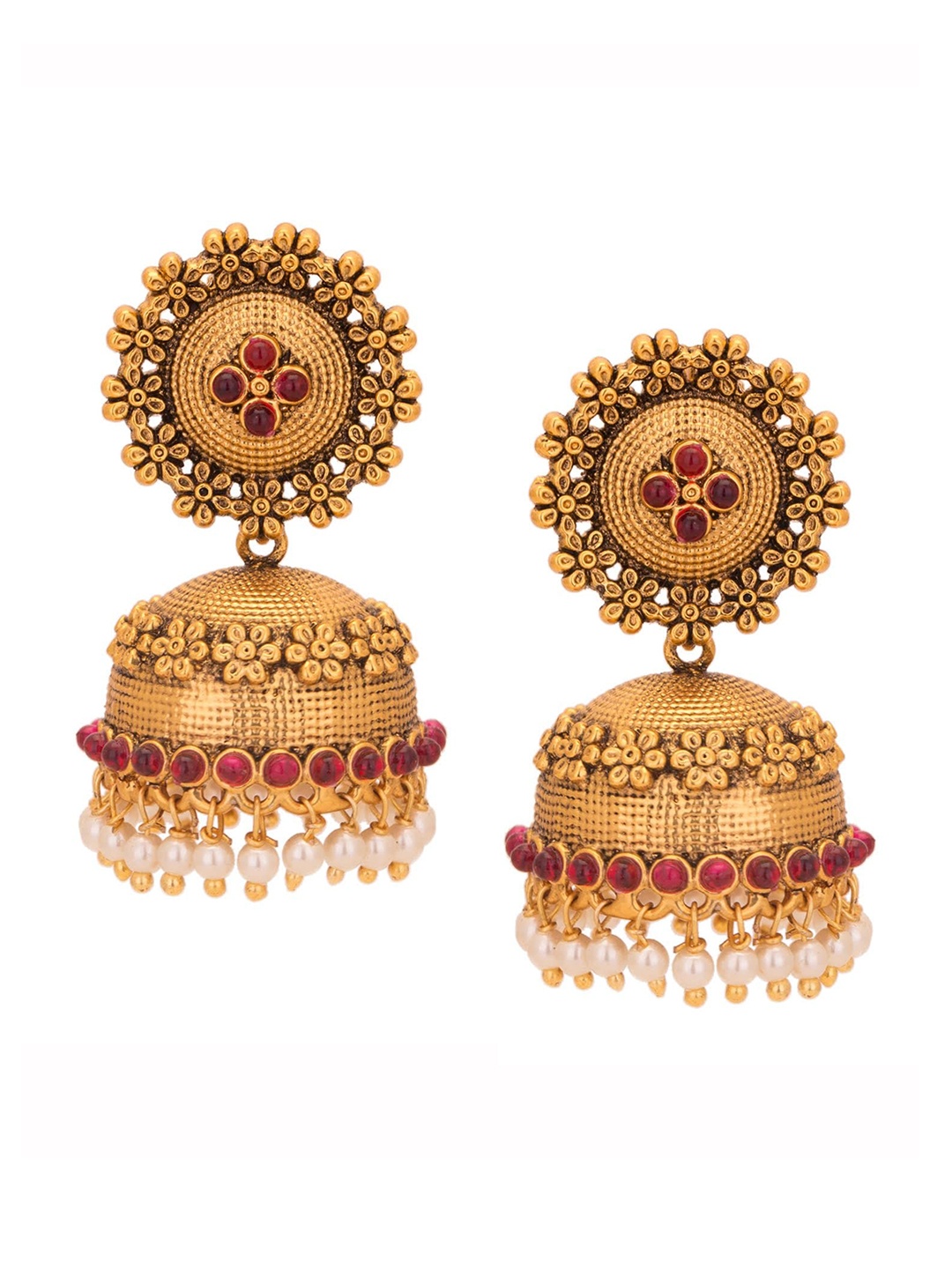 

Adwitiya Collection Women Gold-Toned Classic Jhumkas Earrings
