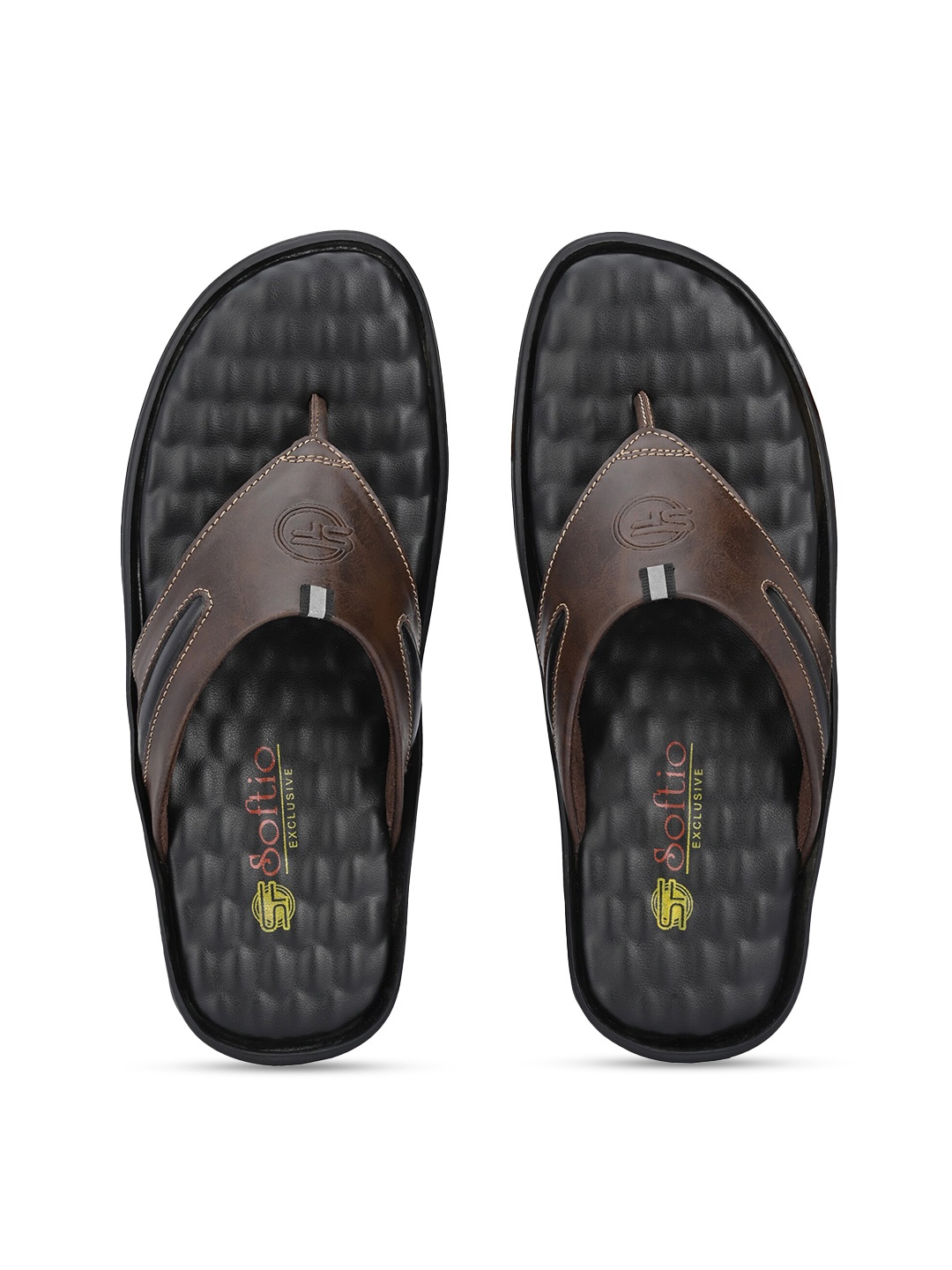 

SOFTIO Men Brown Thong Flip-Flops