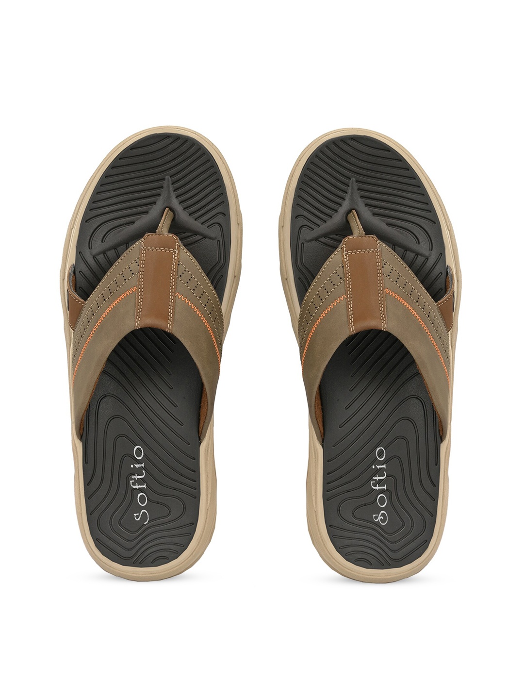 

SOFTIO Men Olive Green Thong Flip-Flops