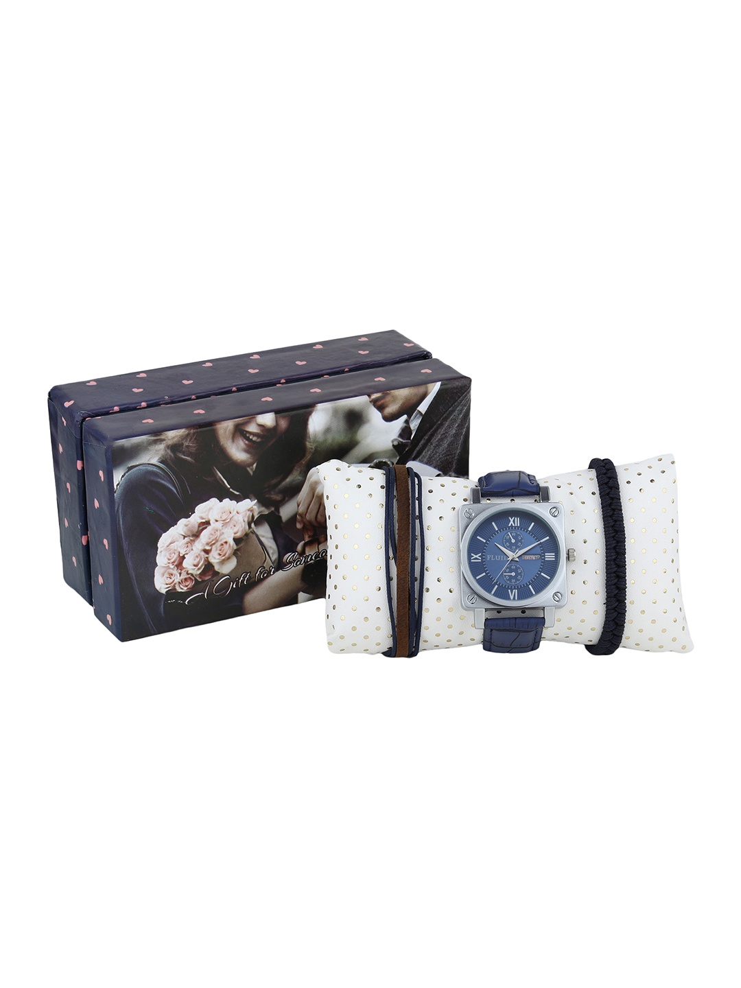 

FLUID Men Watch & Bracelet Gift Set, Blue