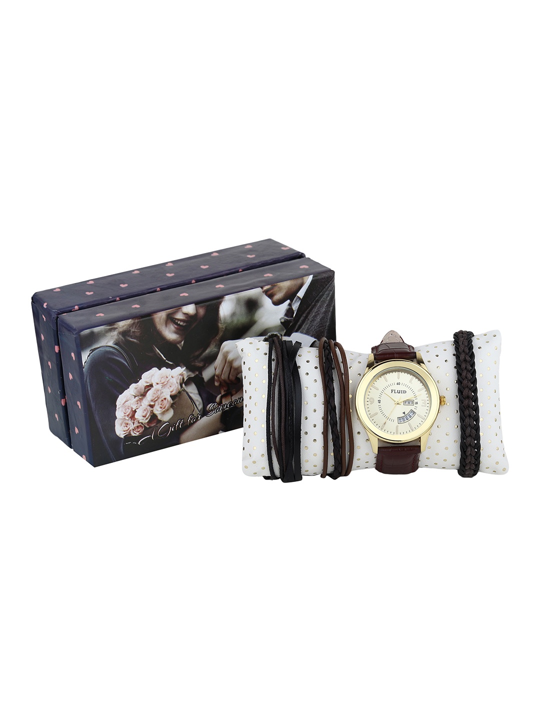 

FLUID Men Watch Gift Set FL-Watch Gift Set-68, Gold